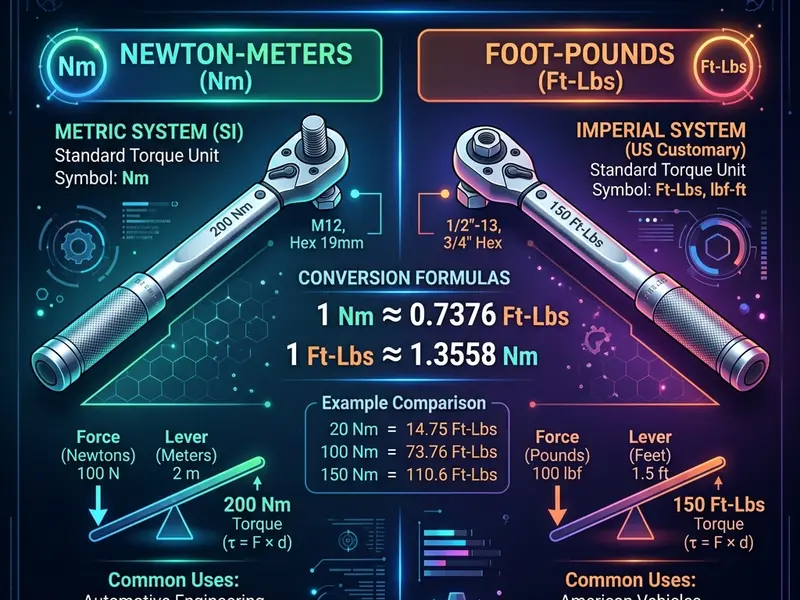 Nm vs Ft-Lbs units comparison