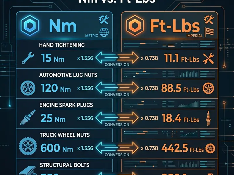 Nm vs Ft-Lbs comparison at a glance